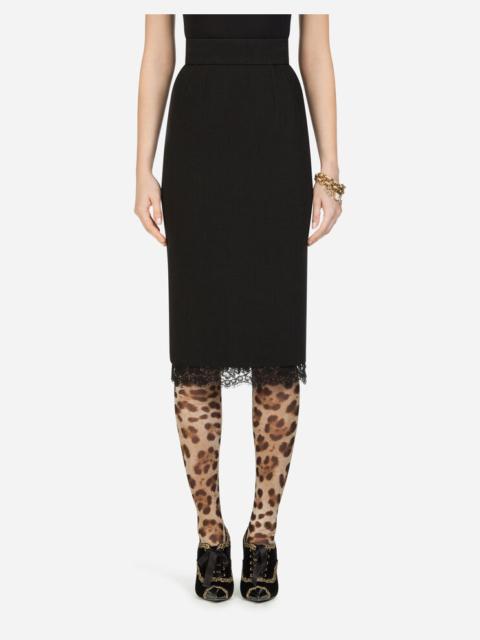 Basketweave midi skirt