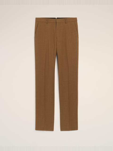 BROWN WOOL STRAIGHT TROUSERS