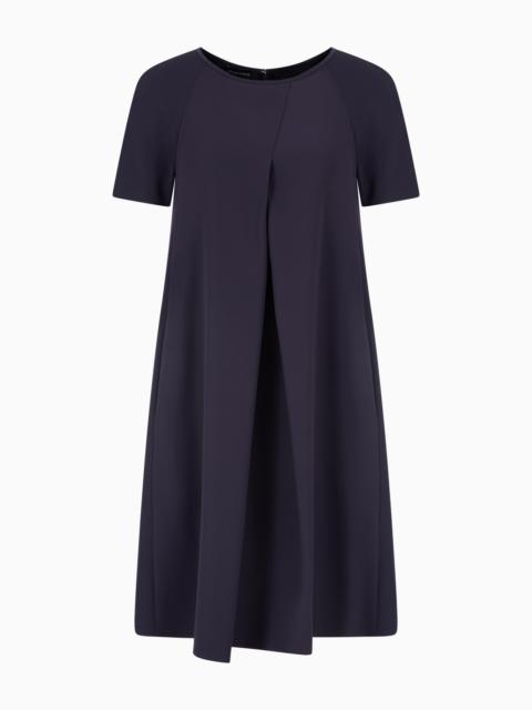 TECHNO CADY FLARED DRESS WITH OVERSIZED GODET PLEAT