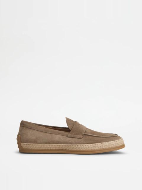 LOAFERS IN SUEDE - BEIGE