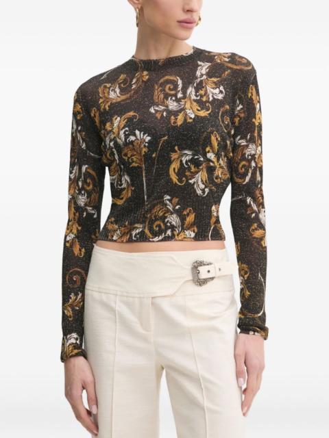 Barocco-pattern lurex jumper