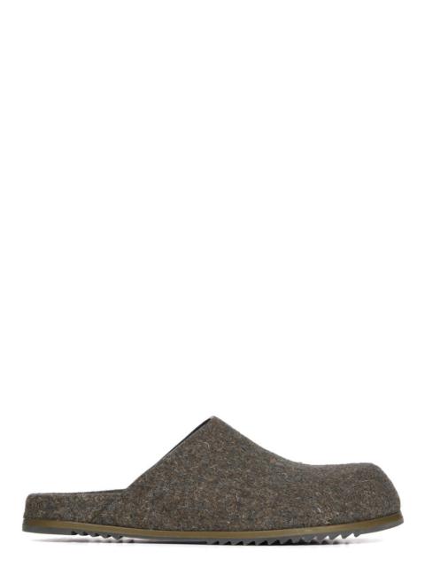 Granola Melton Wool Mules Green