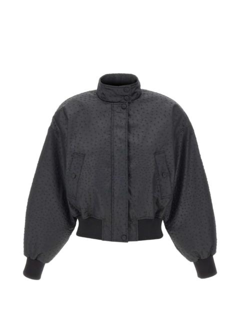 embossed high-neck jacket