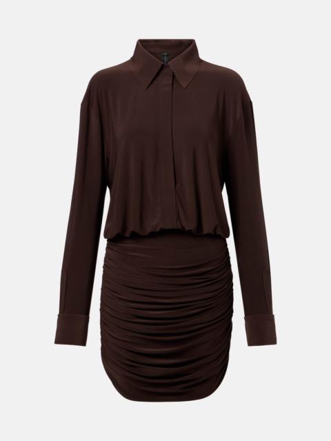 Ruched shirt dress