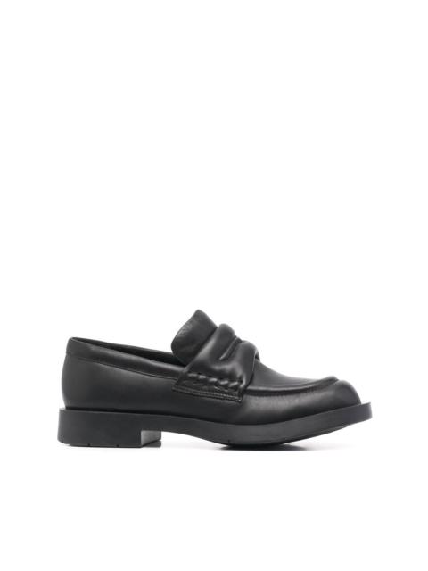 leather round-toe loafers