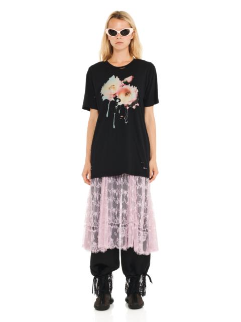 BLACK FLOWER DREAM DISTRESSED GRAPHIC TEE