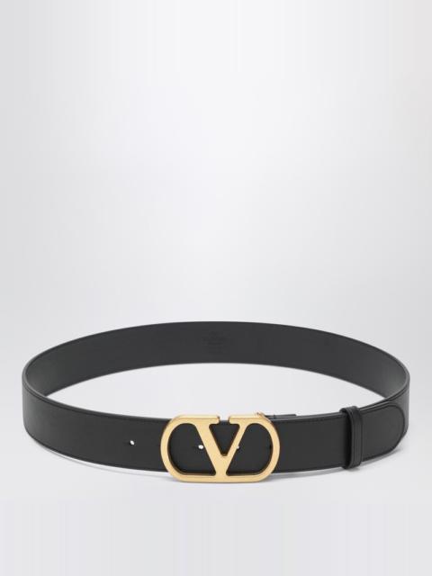 VLogo black/gold leather belt