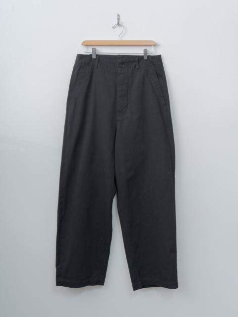 Cotton Drill Wide Pants - Black