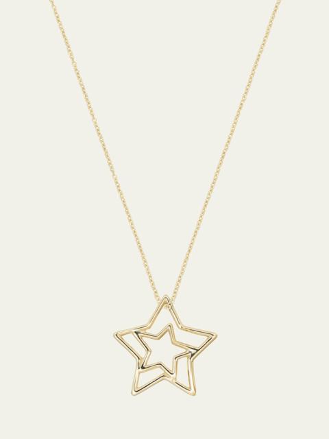 9K Yellow Gold Star Necklace