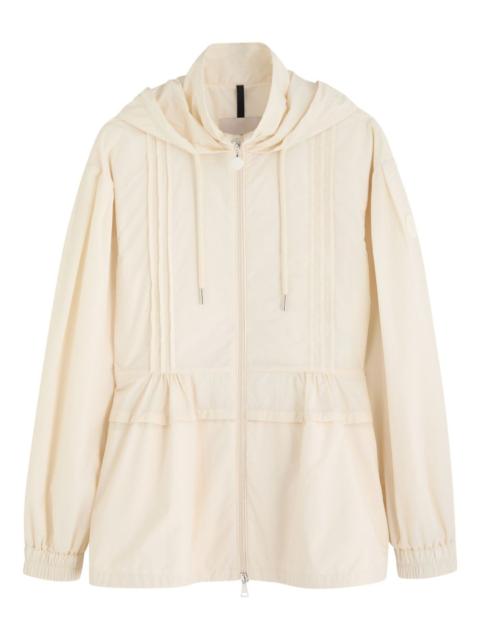 pleated hooded jacket
