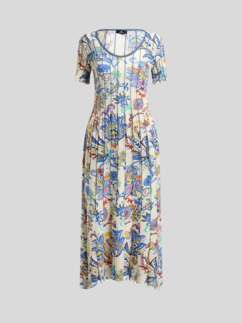 RIBBED DRESS WITH PRINT