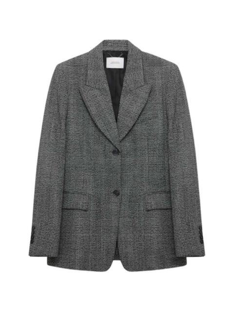 glen-plaid peak-lapel blazer