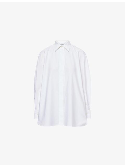 Oversized Cocoon Cotton-Poplin Shirt