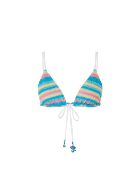 Stripe Towelling Bikini Top | Casablanca Paris