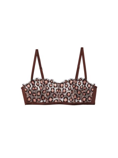 Leopard Embroidery Boned Bralette