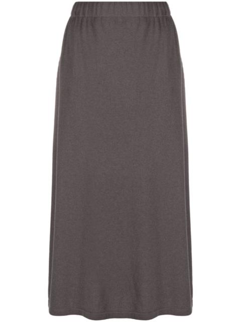 ribbed-knit midi skirt