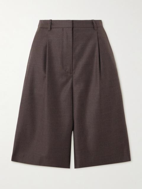 Adler Pleated Wool-twill Shorts