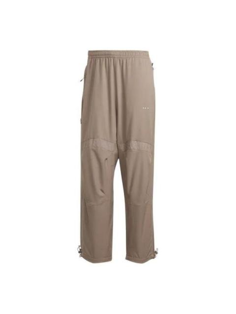Men's adidas originals Printing Logo Zipper Pocket Straight Sports Pants/Trousers/Joggers Brown HK27