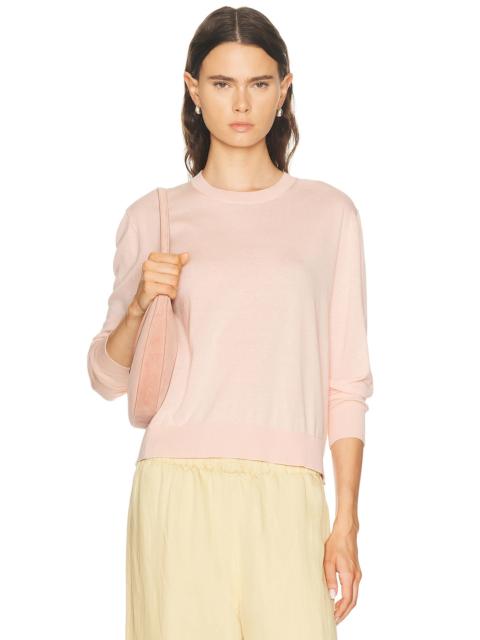 Silk Knit Crewneck Sweater