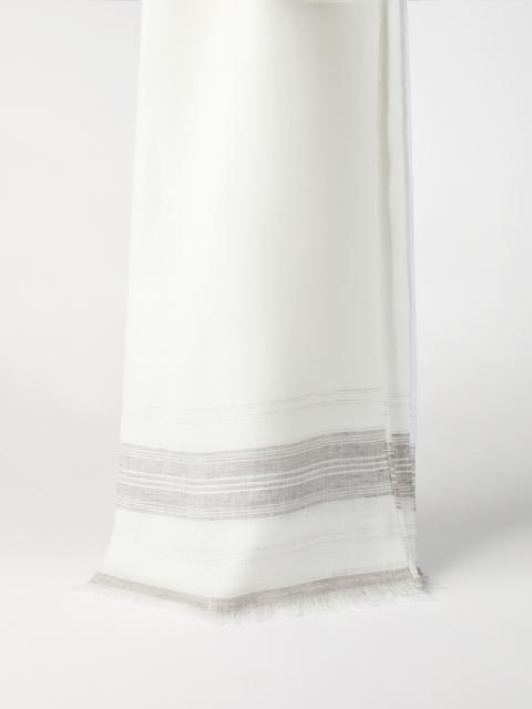 Embroidered linen scarf