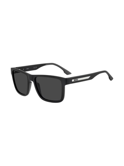 MATTE-BLACK SUNGLASSES WITH LOGO INSERT