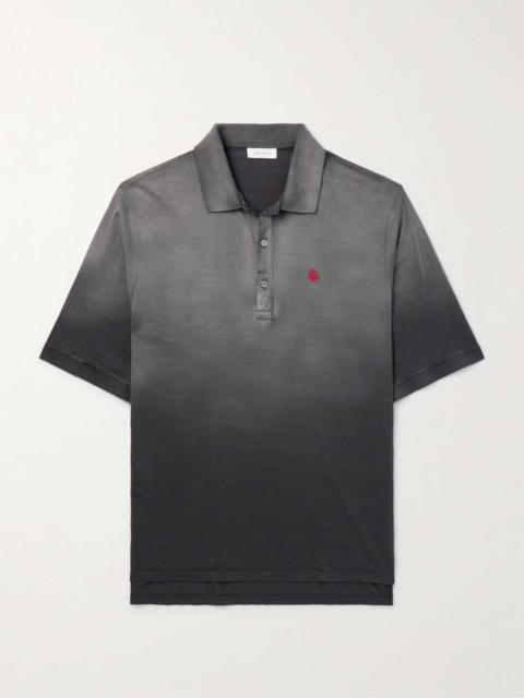 Logo-Embroidered Dégradé Cotton-Jersey Polo Shirt