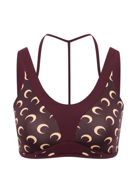 Marine Serre Athleisure Moon-printed Bra Top
