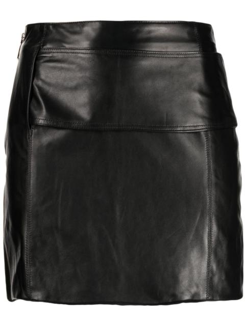 zip-up leather skirt