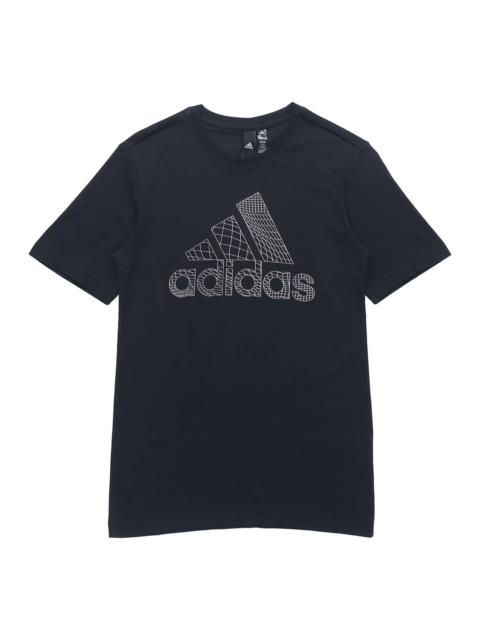 adidas Athleisure Casual Sports Round Neck Short Sleeve Black ED7256