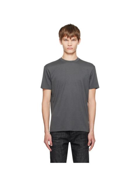 Gray Lyocell Cotton Crewneck T-shirt