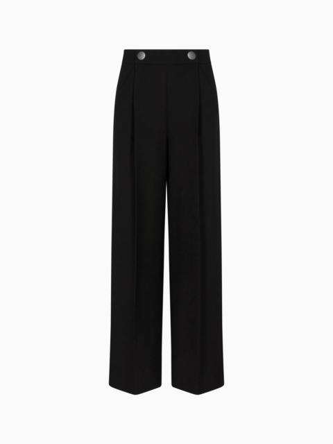 SINGLE-PLEAT, SILK CRÊPE CADY TROUSERS