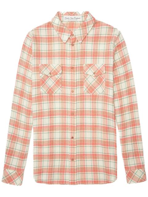 check-print cashmere overshirt