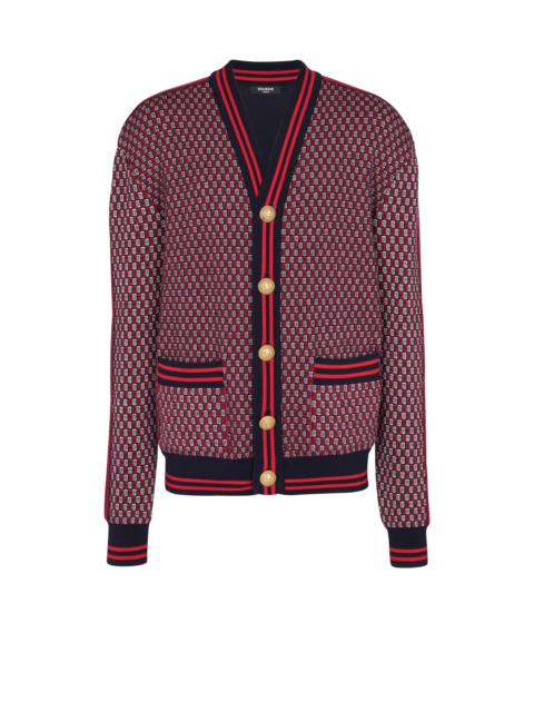 Monogrammed wool cardigan