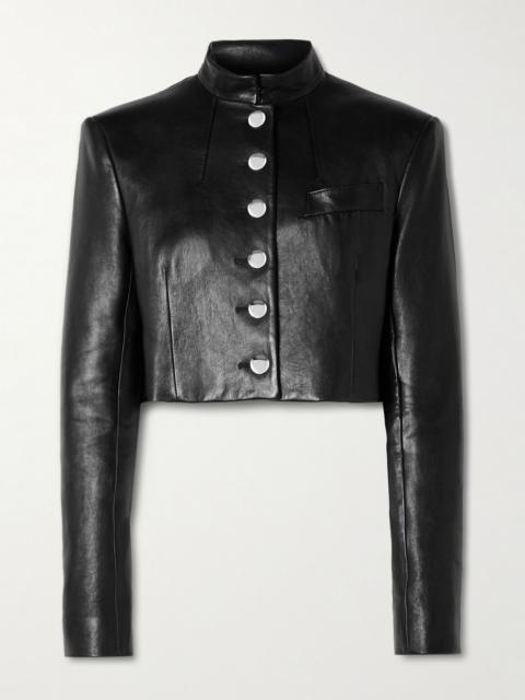 Samuelson cropped leather jacket Black