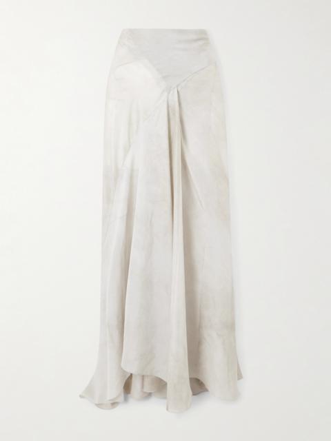 Dali Asymmetric Paneled Silk Maxi Skirt