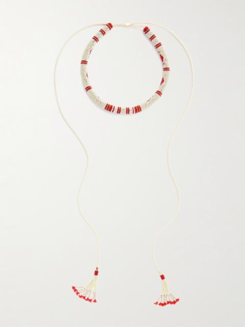 Nina Beaded Glass And Cord Necklace
