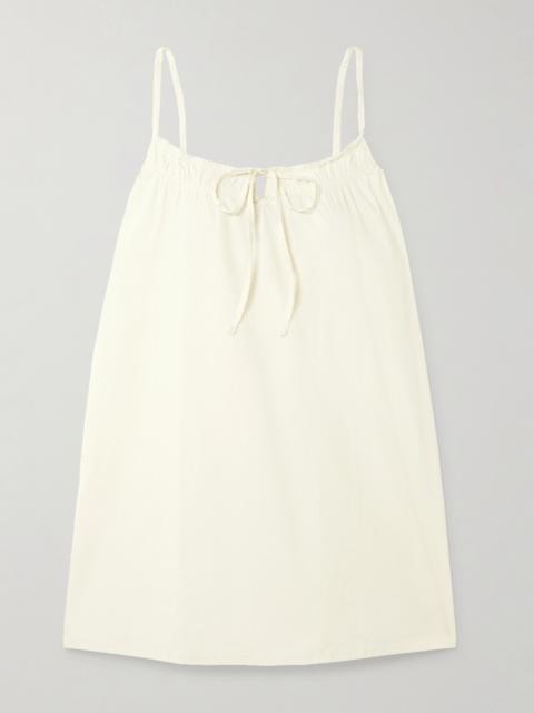 Drawstring Organic Cotton-poplin Mini Dress