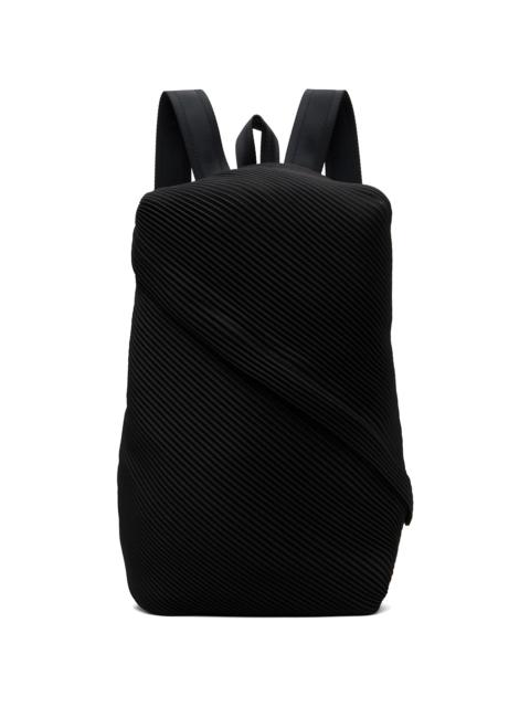 Black Bias Pleats Backpack