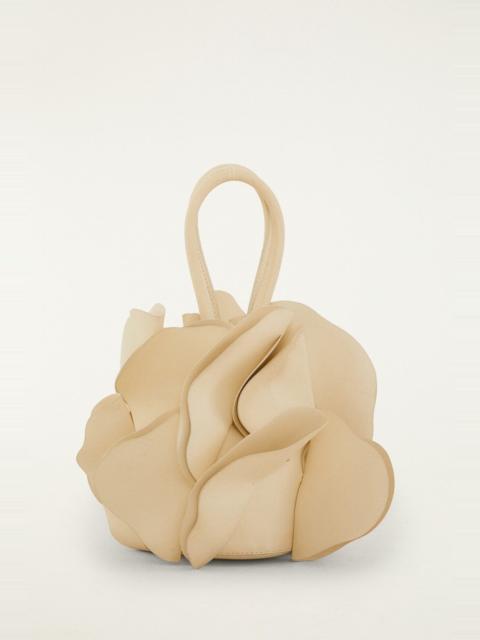 Beige Leather Flower Bag