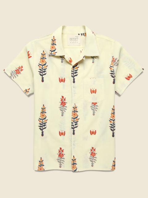 Floral Block Print Shirt - Cream