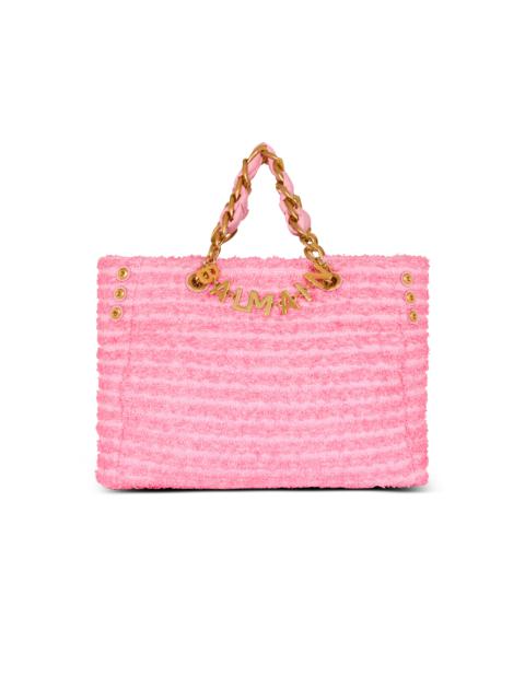 1945 Soft tote in tweed-effect raffia