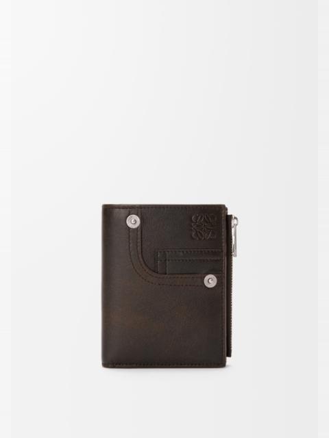 Panta slim compact wallet in shiny calfskin