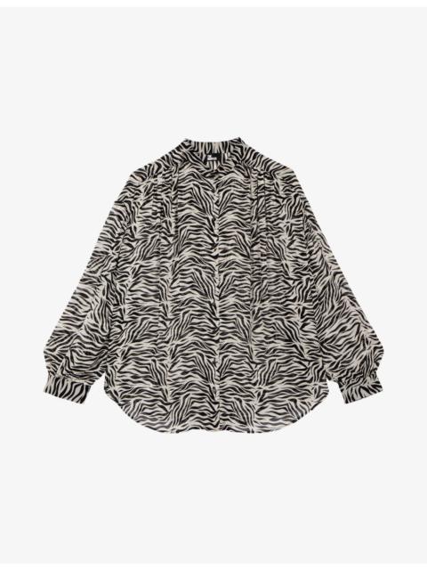 Graphic-Print Relaxed-Fit Woven Shirt