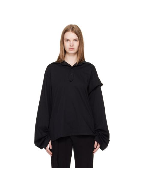 Black Long Sleeve Polo