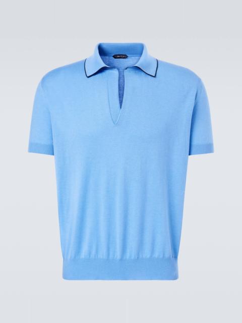 Cotton and silk polo shirt