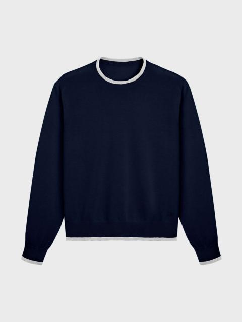 MEN MERINO WOOL CASHMERE SILK CREWNECK SWEATER