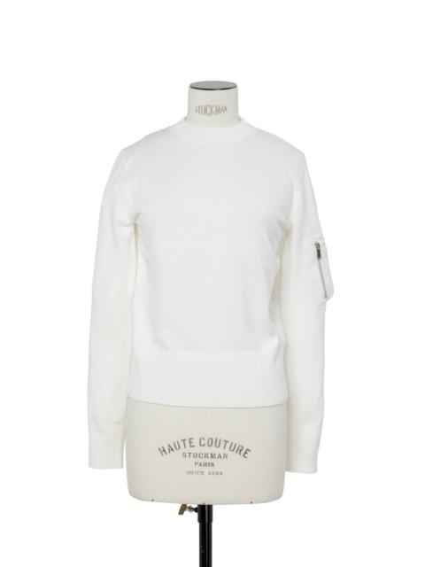 Nylon Twill x Cotton Knit Pullover