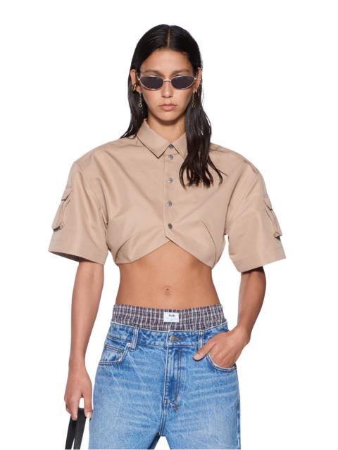 BARKER CROP SS SHIRT TAN