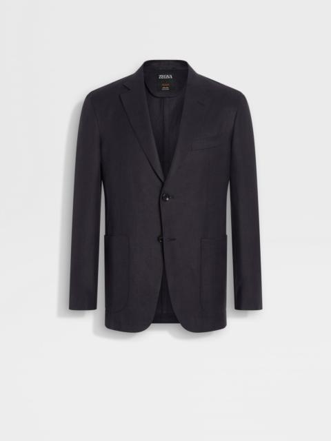 NAVY BLUE OASI LINO BLUE FLOWER JACKET