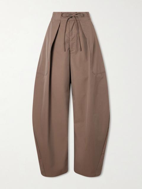 Clemence Pleated Cotton-blend Twill Barrel-leg Pants